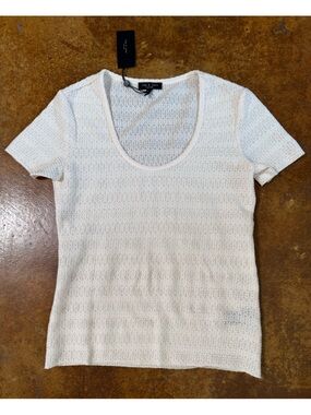 RAG & BONE JULIA KNIT TEXTURED SCOOP NECK T-SHIRT MSRP $148